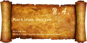 Martinak Aszter névjegykártya